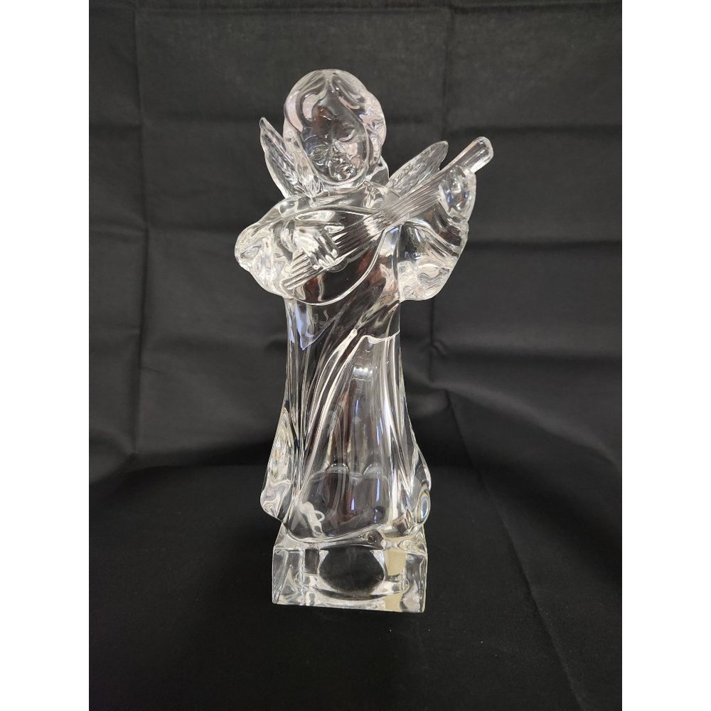 Mikasa Crystal Clear Glass Angelic Mandolin Figurine